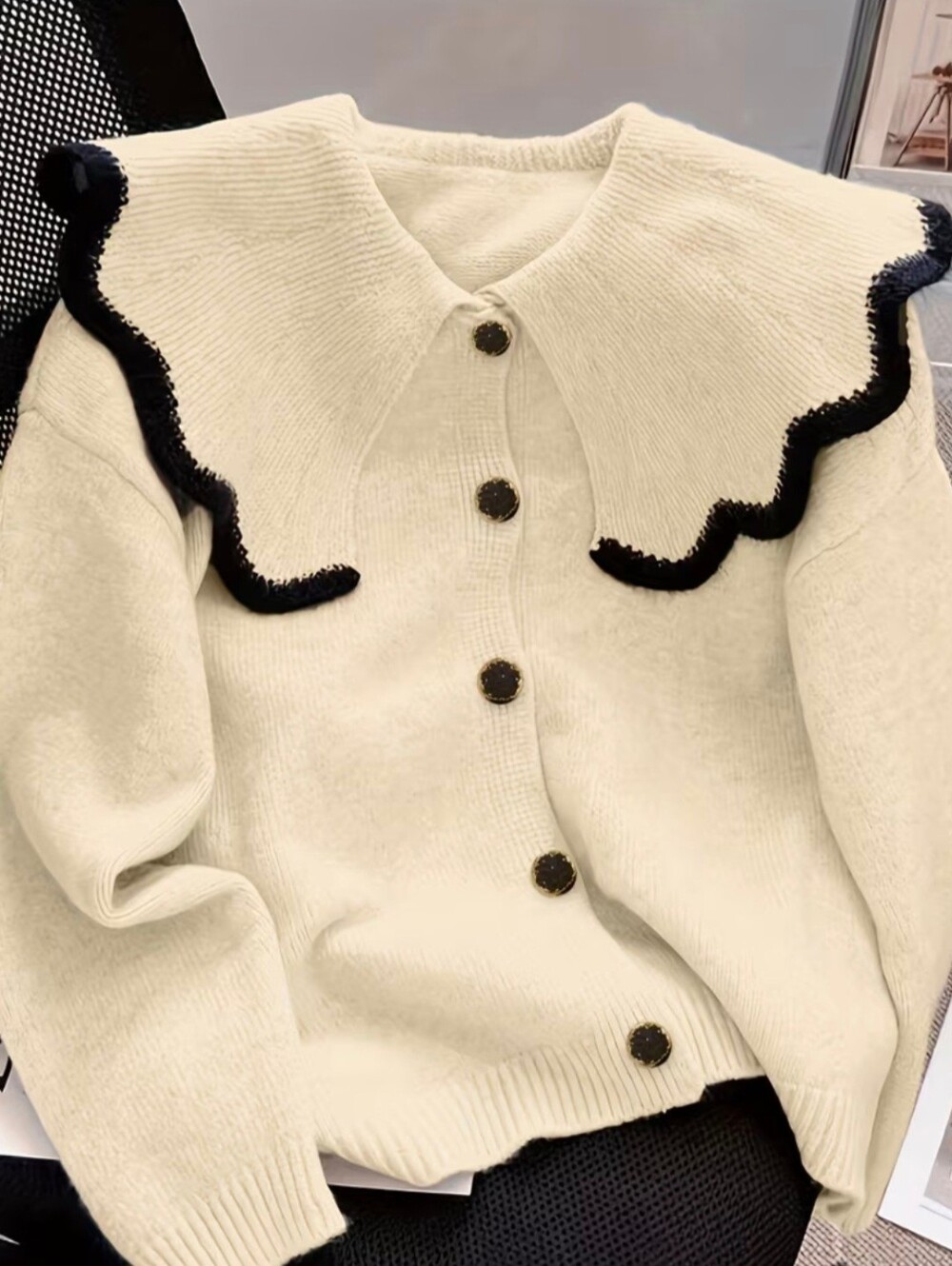 Women's Casual Solid Color Cardigan - Soft Loose-Fit Long Sleeve Lapel Collar